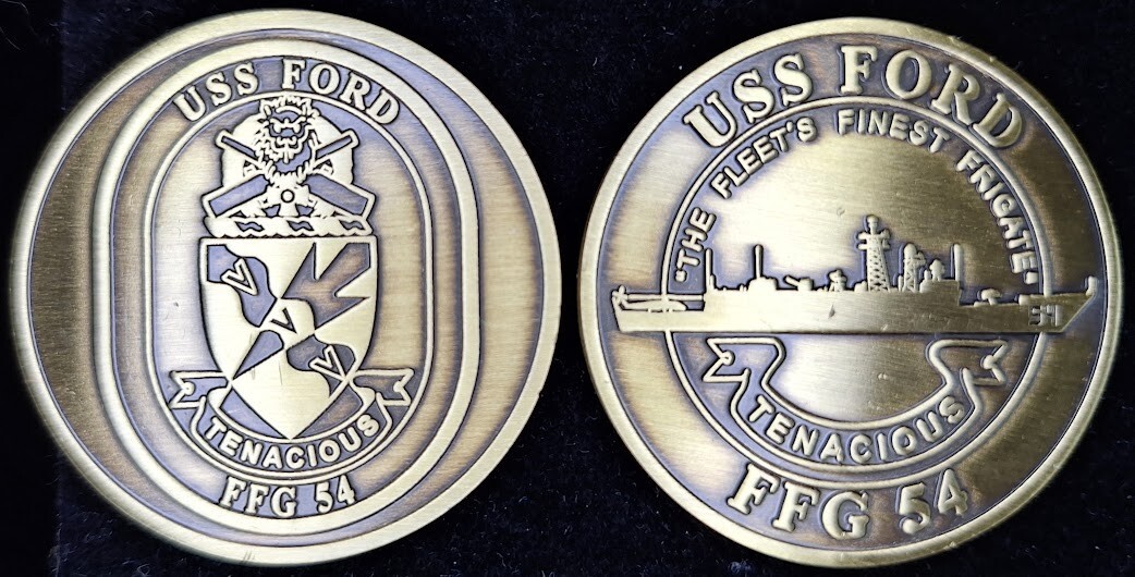 FFG-54 USS FORD - Tenacious - Navy Challenge Coin