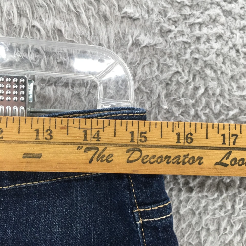 Aeropostale Denim Midi Shorts Womens 6 Blue Dark Wash Mid Rise Zip Fly Casual - Image 4 of 4