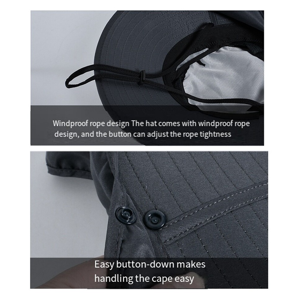 Fishing Sun Hat Sun Protect UV Neck Cover Wide Brim Neck Flap Fishing