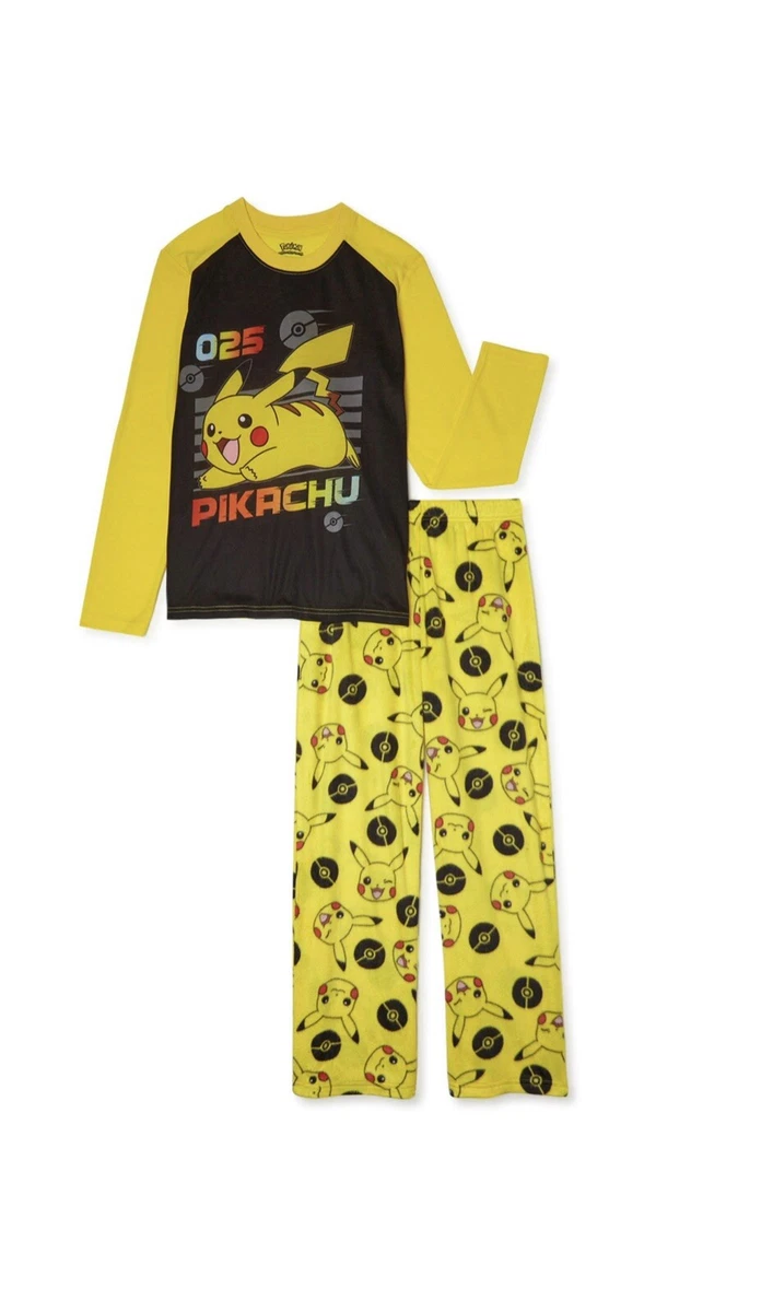 NWT 14 16 girls boy rainbow pokemon gaming pikachu pajamas winter fall birthdays