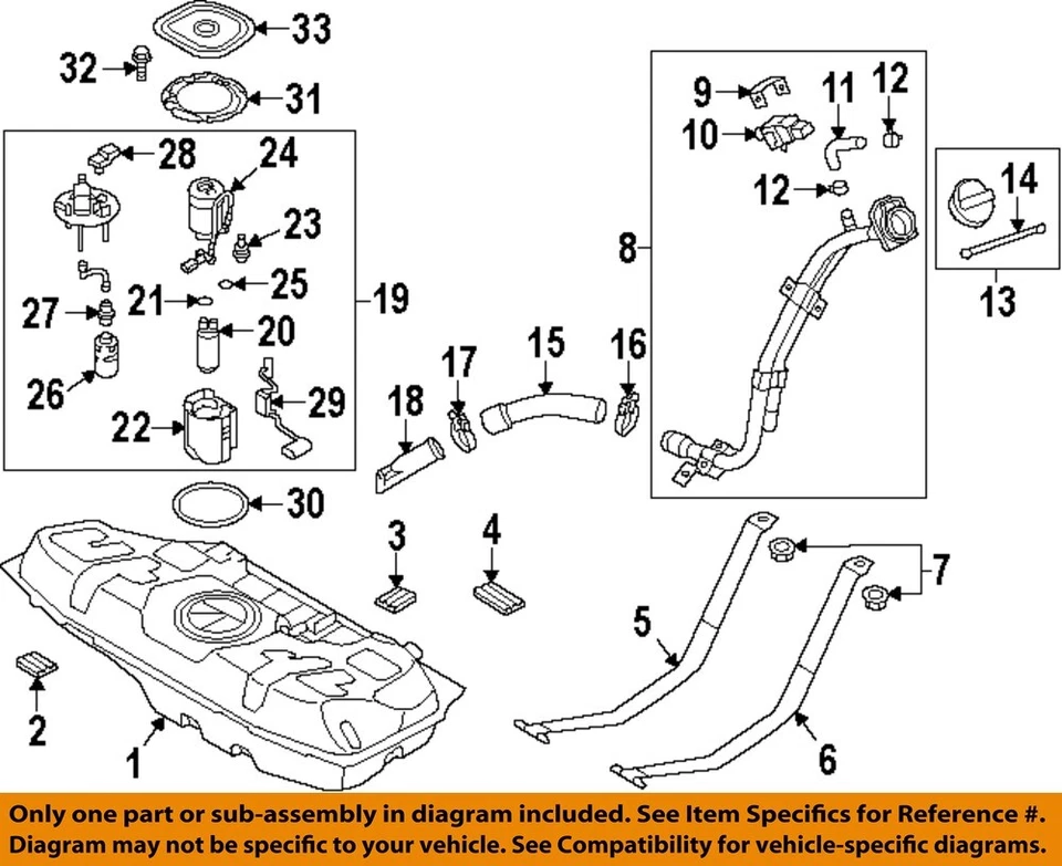 Used Fuel Tank fits: 2014 Hyundai Elantra Hatchback Grade A Foto 3 de 4