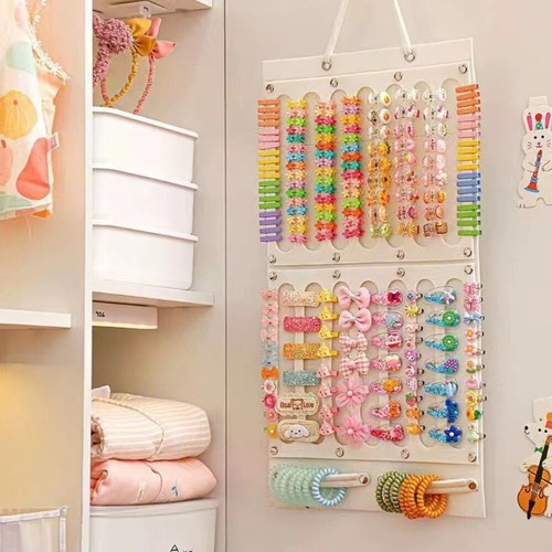 16 Ribbons Hair Clips Storage Hanger Felt Hair Bows Organizer Girl Room ...