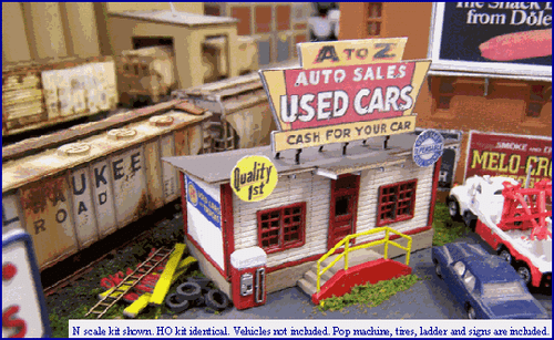Blair Line 1/160 N Scale A-TO-Z DEPENDABLE USED CAR LOT Laser-Cut Structure Kit - Picture 2 of 6