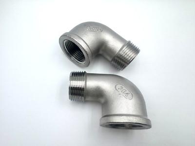2 PACK STAINLESS 304 STEEL STREET 90 ELBOW 1'' NPT PIPE SP114 CLASS 150