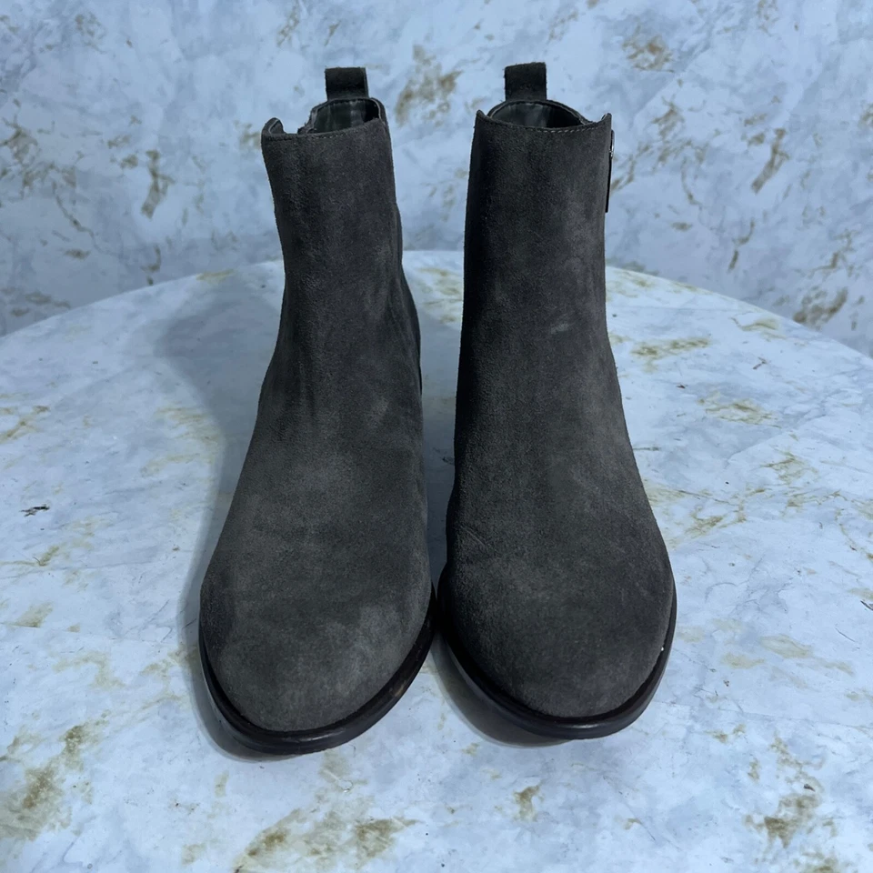 Jessica Simpson Mujer Talla 7M Zapatos Gris Negro Gamuza Cómodo Moda Botines Foto 3 de 4