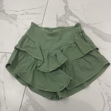 Mother Mini Skirt Women 29 High Waist Green The Ruffle Loden Frost Asymmetrical