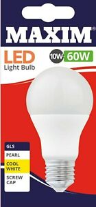 Maxim LED GLS Bulbs 6w 10w 16w BC B22 ES E27 Cool White 4000K  40w 60w 100w 