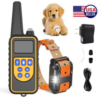 Electric Dog Training Collar Waterproof Dog Bark Collar Pet With Remote Control