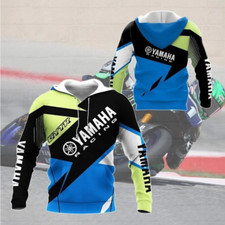 Yamaha Racing Team Hoodie MotoGP Fan Gift Pullover Jacket Blue/Green