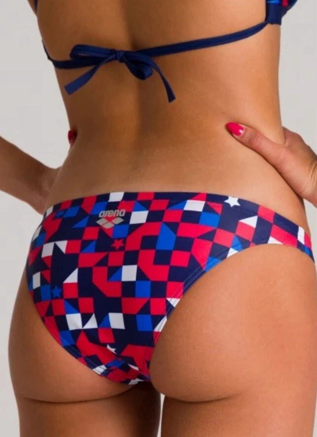 Arena Brief W Red USA Navy Multi -Size 26-New With Tags - Image 2 of 3