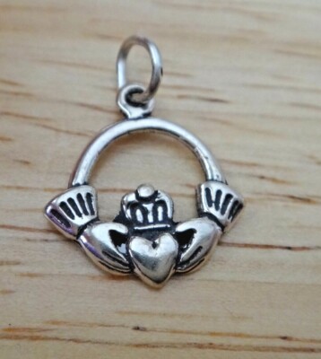Sterling Silver 15x15mm Small Claddagh Irish Love Symbol Charm