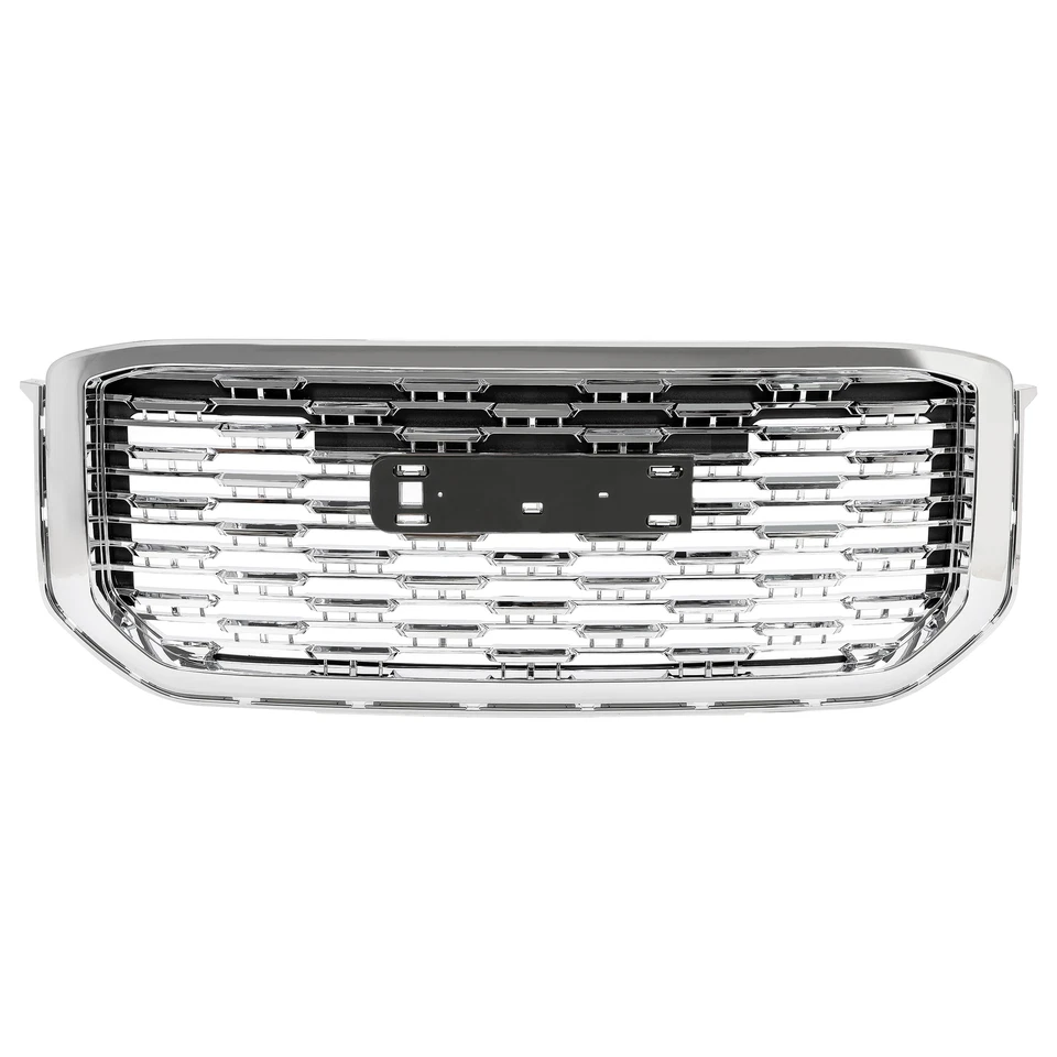 Parrilla de malla superior delantera cromada para GMC Yukon/Yukon XL estilo Denali 15-20 Foto 3 de 4