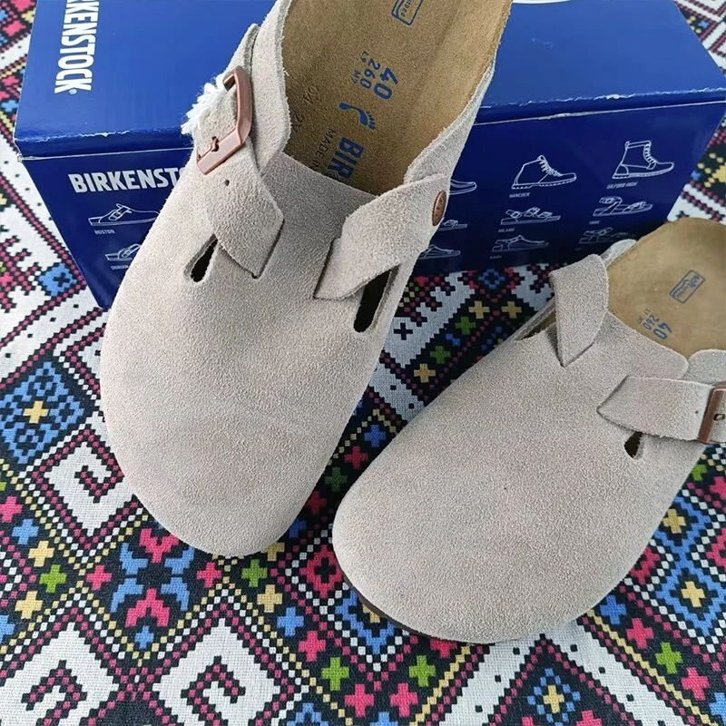 Birkenstock Boston Taupe Suede Leather Narrow EU37/38/39/40/41 Size Women Shoes - Image 3 of 4