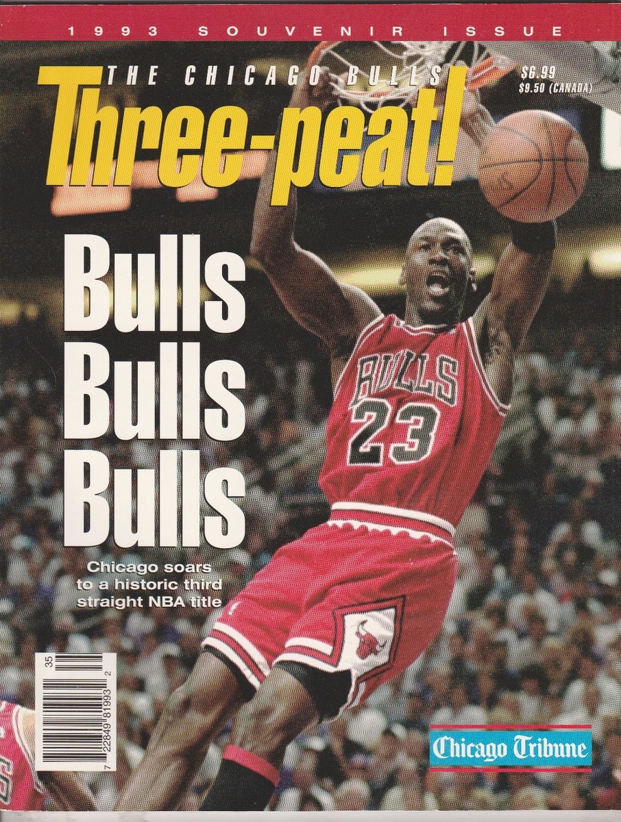 CHICAGO BULLS 1993 THREE PEAT CHICAGO TRIBUNE SPECIAL ISSUE JORDAN