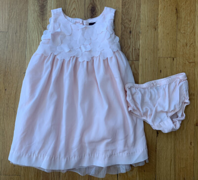 Gap BabyGap Infant Toddler Dress 12-18 Month Dress Flow Hearts Light Pink Formal