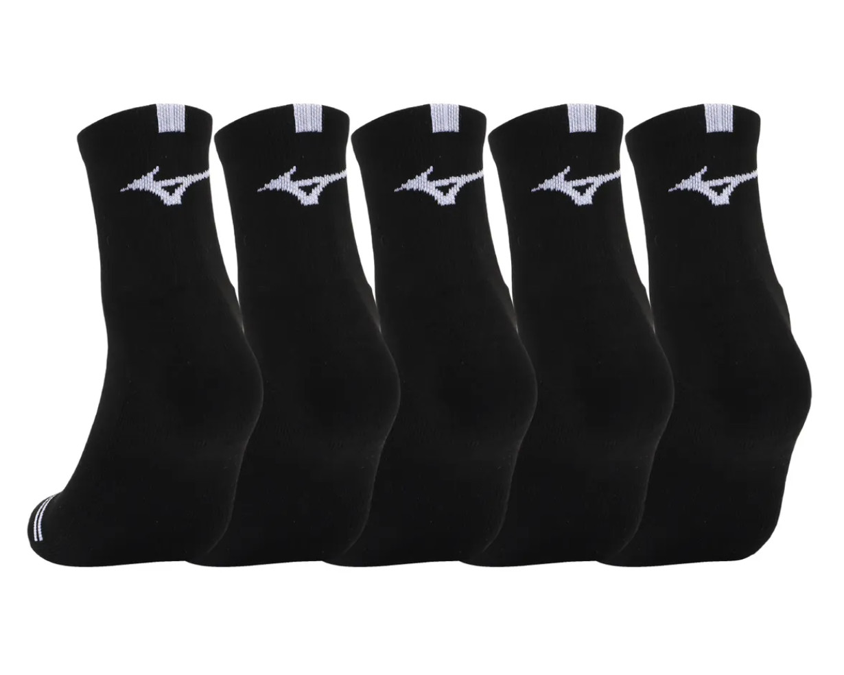 Носки Mizuno Performance с двойной подушкой Mid Crew Socks 5шт Спортивная одежда Повседневный носок черный 5890₽