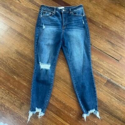 Express Extreme High Rise Dark Wash Denim Vintage Ankle Kick Jeans, Size 12, NWT