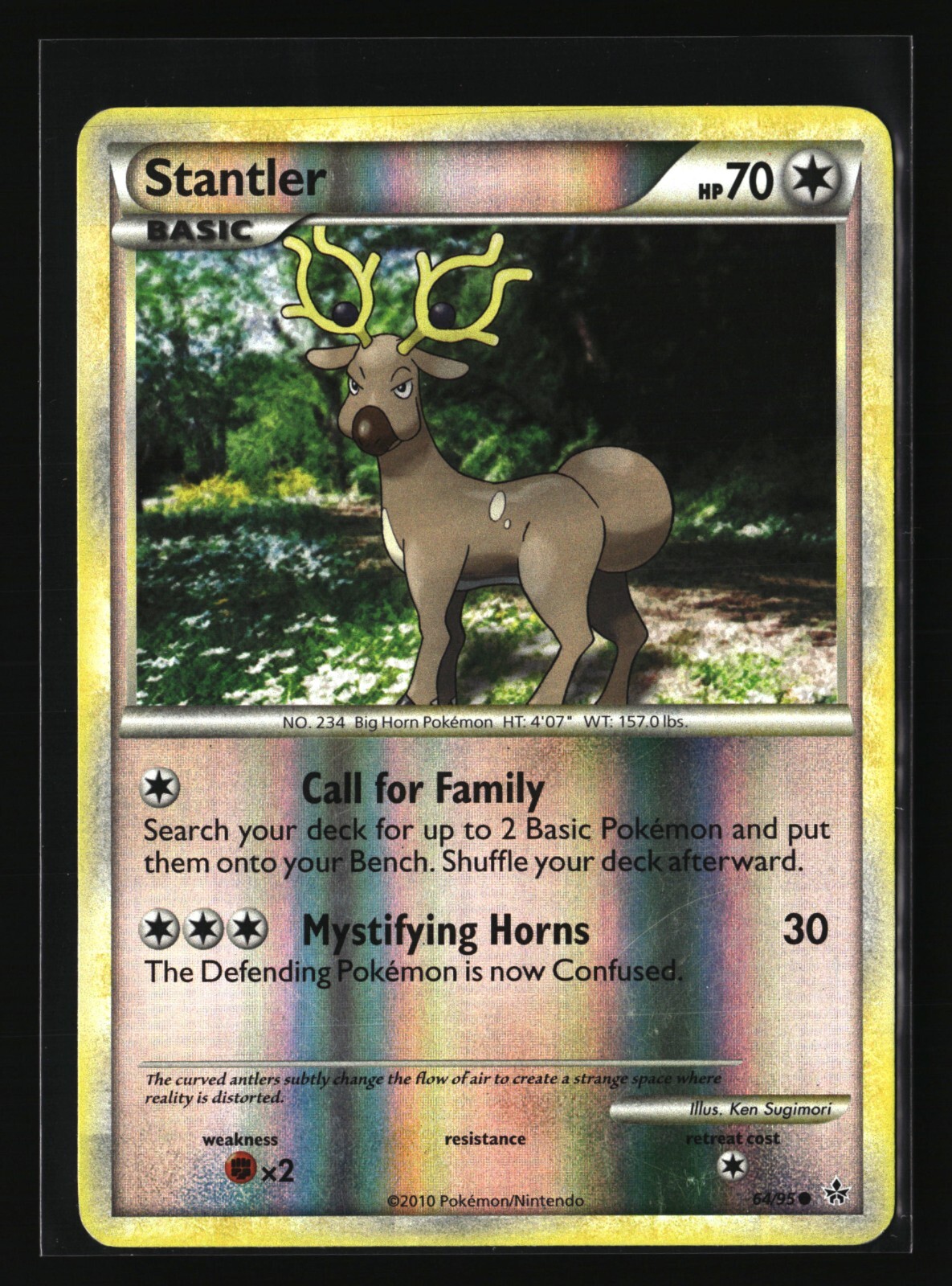 Pokemon STANTLER 64/95 Reverse Holo (2010 Unleashed) LP/Light Play