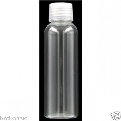 PLASTIC round Shatterproof BOTTLE Clear Airtight Cap Storage 3 oz .4 cup  100 mL | eBay