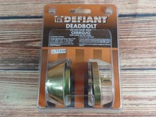 Defiant Single Cylinder Deadbolt Brass Finish Keyed One Side Lock New