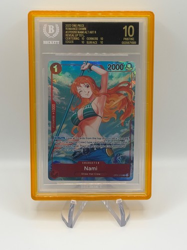 NAMI ONE PIECE ROMANCE OP01-016 REVEAL UP TO 1 ALT ART BGS 10 BLACK LABEL Q6121