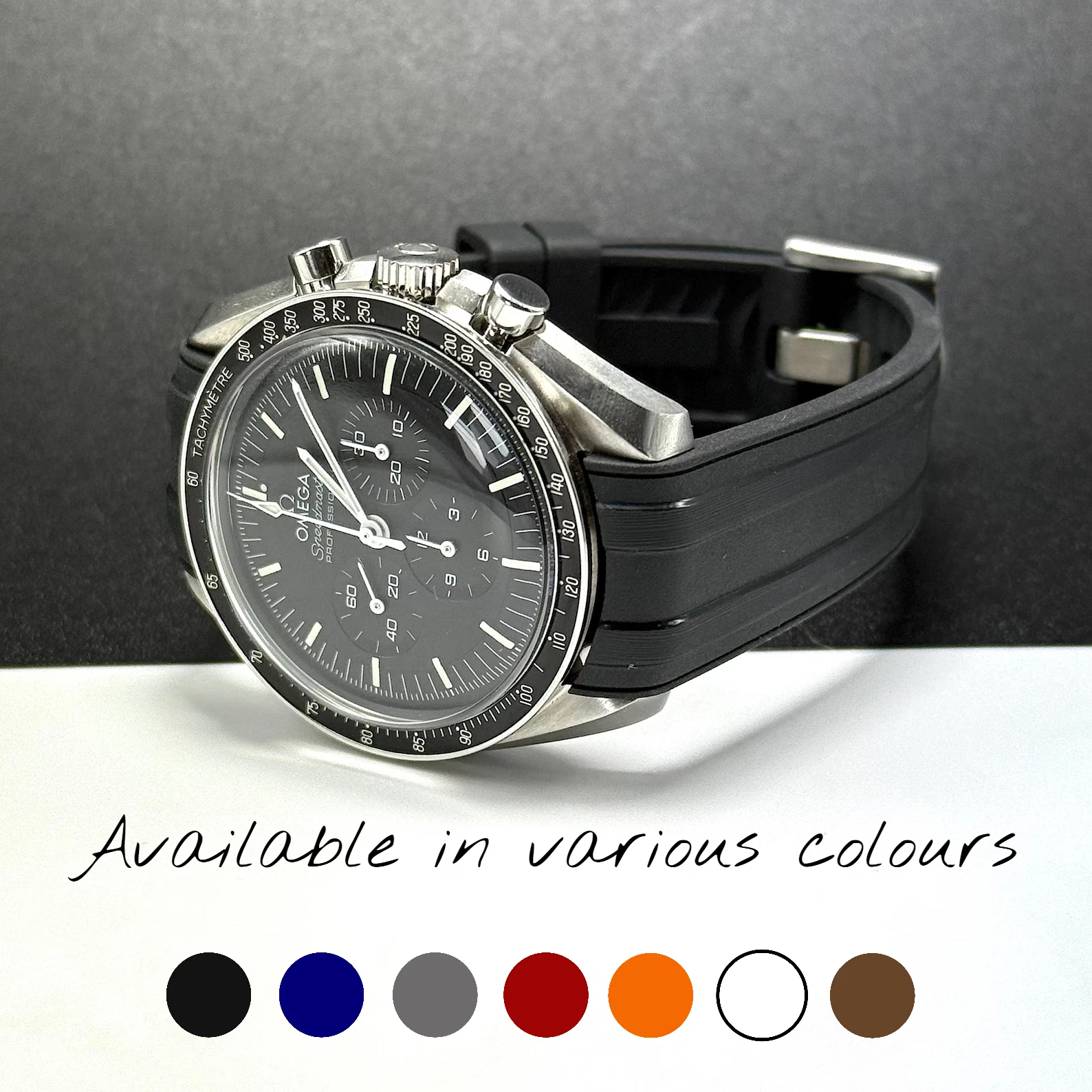 Rubber Watch Straps For Omega Speedmaster Professional and Swatch Moonswatch
