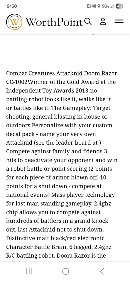 Combat Creatures Attacknid Doom Razor - Image 2 of 4