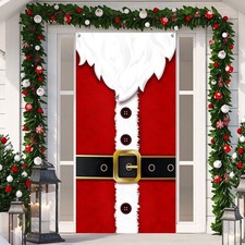 Christmas Decorations Santa Claus Suit Door Cover Banner Xmas Gift 71 x 35 Inch
