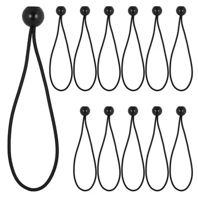 BENSON TOOLS 12x Planenspanner mit Kugel Schwarz Expanderschlingen Zelt-Gummis Spanngummi set