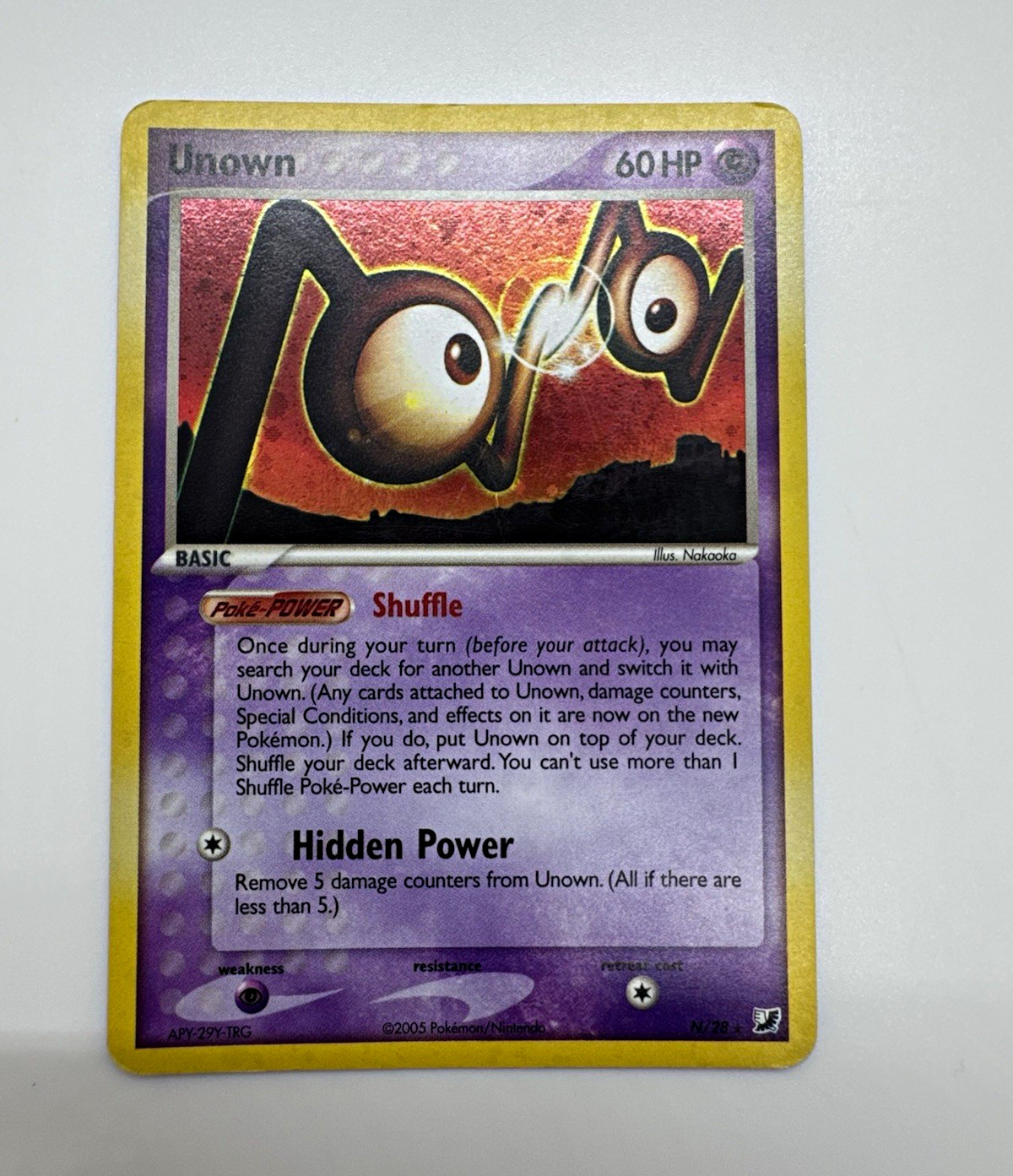Unown N/28 Unseen Forces Rare Holo Pokemon TCG 2005 ENG 60 HP