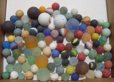 100 Marbles Vintage Glass Sea Style Frosted Collect Display Beautiful Group 2