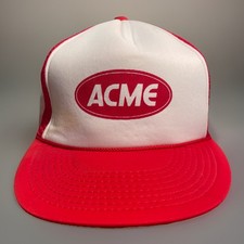 Vintage 1980  s Trucker Hat Snapback Cap ACME Food Service Rope NWOT Rare