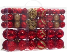 100PCS Christmas Ball Ornaments, Assorted Shatterproof Christmas Tree Decoration