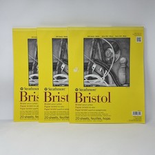 Lot 3 Pads Strathmore 300 Series Bristol 11x14 Vellum Paper 20 Sheets 100 lb NEW