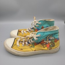Vintage Keds Looney Tunes Wile E Coyote Road Runner High Top Sneakers W 9.5