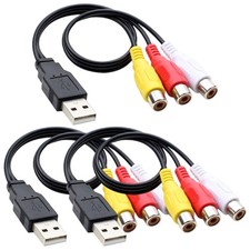 Mini USB to 3RCA AV Sound Video Cord 25cm Space Saving for PC TV Connectivitys