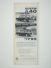 Vintage Austin A40 Pinin Farina Styled 1958 Print Advertising Car Auto Vehicle