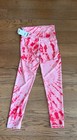 NUEVO CON ETIQUETAS CHRLDR Mujer Rosa/Blanco Estampado de Estrellas Calzas Talla Mediana