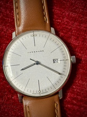 Junghans Max Bill Quartz 041/4251.00 Leather Stainless Steel 33mm Case