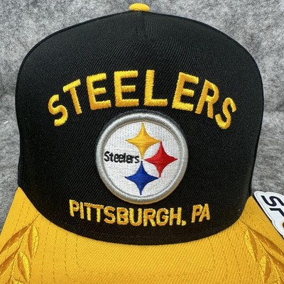 Pittsburgh Steelers Hat Cap Fitted Mens 7 7/8 Black Yellow NFL