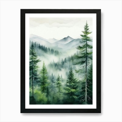 Appalachen Berge Nebelige Kiefer Tr Gerahmtes Wandbild Poster Leinwanddruck Bild
