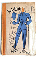 👉9009 Ancien PATRON PARIS LUXE VINTAGE FRENCH Ensemble pour ski  T44