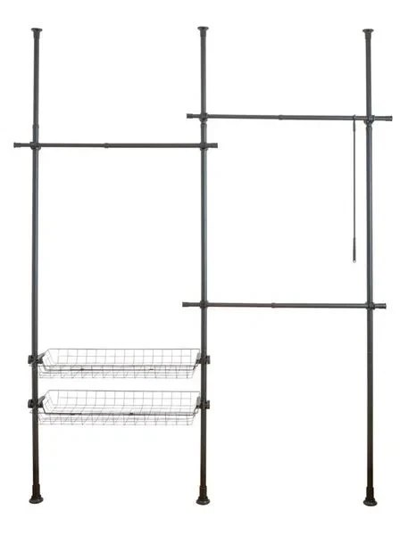 WENKO Teleskop System HERKULES DUO ausziehbar Garderobe begehbar Kleider Schrank