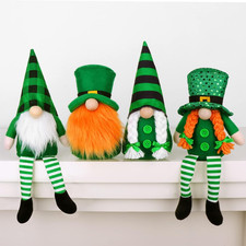 St Patricks Day Gnomes Gifts, 4 Pcs Handmade Plush Tomte Swedish Scandinavian Gn