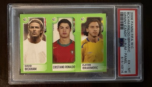 Beckham Ronaldo Zlatan 2006 Panini FIFA World Cup Germany Candy Album PSA 6 EXMT