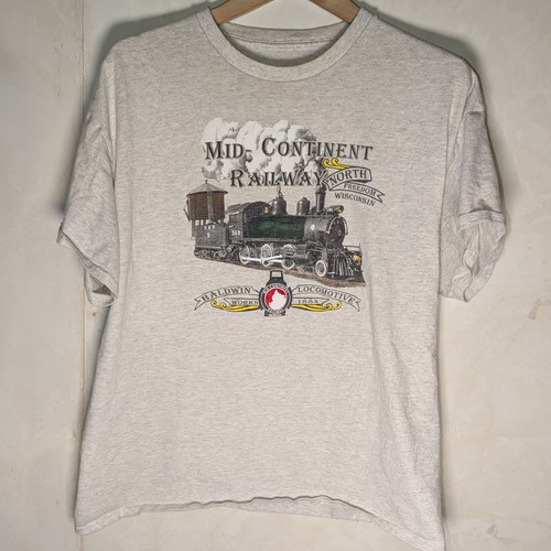 Vtg 90's Mid-Continent Railway Museum North Freedom, Wisconsin Train T-shirt XL