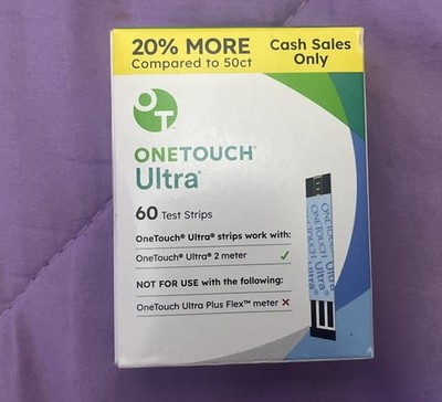 OneTouch Ultra Blood Glucose Test Strips 60ct. Exp 04/27+