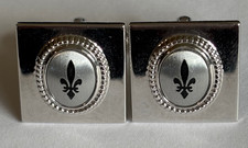 Fleur de Lis cufflinks silver tone excellent condition vintage VTG Classic