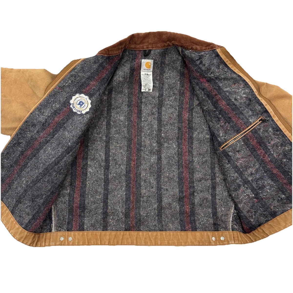 Vintage Carhartt J01 BRN Detroit Lined Jacket Men's 48 Distressed