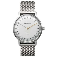 Akerfalk First Season Quartz Swiss Steel Mesh 24h White Unisex Watch
